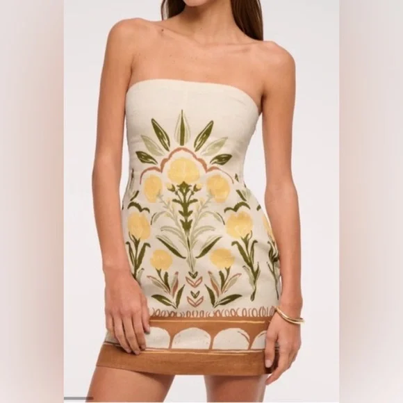 Abercrombie & Fitch- Floral Yellow & Green Block Print Dress/Skirt,XL, NWT - Picture 9 of 9